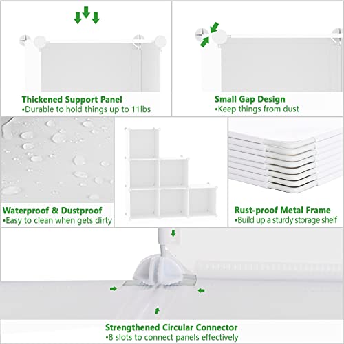C&AHOME 6-Cube Storage Organizer Cube Shelf Closet Storage Bookcase, Milky - color: Milky