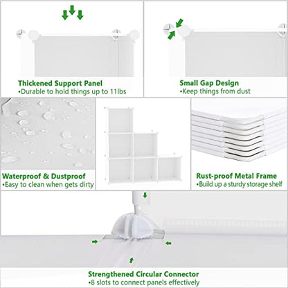 C&AHOME 6-Cube Storage Organizer Cube Shelf Closet Storage Bookcase, Milky - color: Milky
