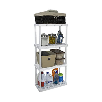 Gracious Living Knect-A-Shelf 4-Shelf Plastic Storage Unit & Rack, White - color: 4 Shelf - White, size: 1 Pack