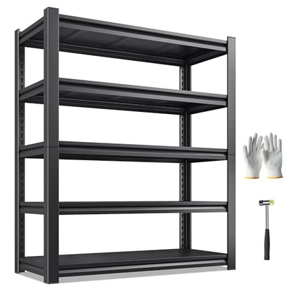 REIBII 5 Tier Garage Shelving for Garage, Adjustable Metal Shelving - size: 72" H x 36" W x 16" D