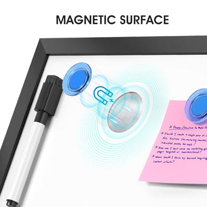 MaxGear Monthly Calendar Whiteboard, Magnetic Double-Sided,16" x 12", Black - style: Black Monthly