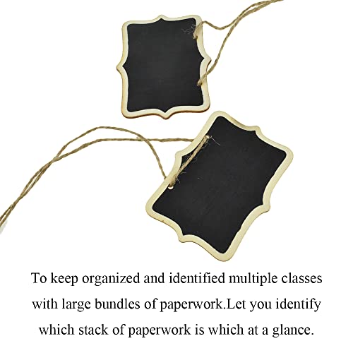 Hahiyo 3.15 x 2.36 Inch Double Sided Chalkboards with Hanging String Help Marking Easy Writing Quick Attach Wood Double-Sided Rectangle Blackboard 15 PCS for Message Signs Food Labels Wedding Party - size: 3.15 x 2.36 in (Rope)-15 PCS