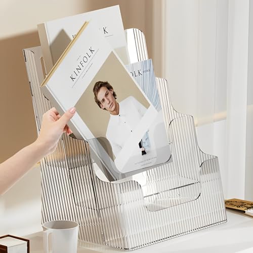 Gagee 2 Pack Brochure Display Stand 8.5 x 11 inch, 3 Tier - size: 2 Pack