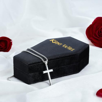 Mens Velvet Ring Box Organizer Coffin-Shape Unisex Storage Case for Rings - color: Black&Red
