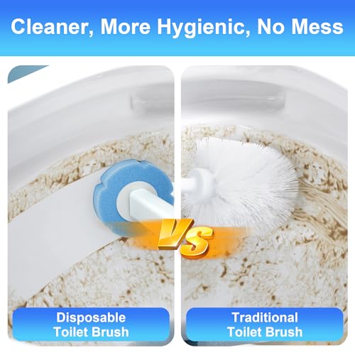 JOYMOOP Bathroom Cleaning Set, Mop and Bucket System with Toilet Brush Set, White, Microfiber Flat Mop for Household & Commercial Floor and Bathroom Cleaning - color: B