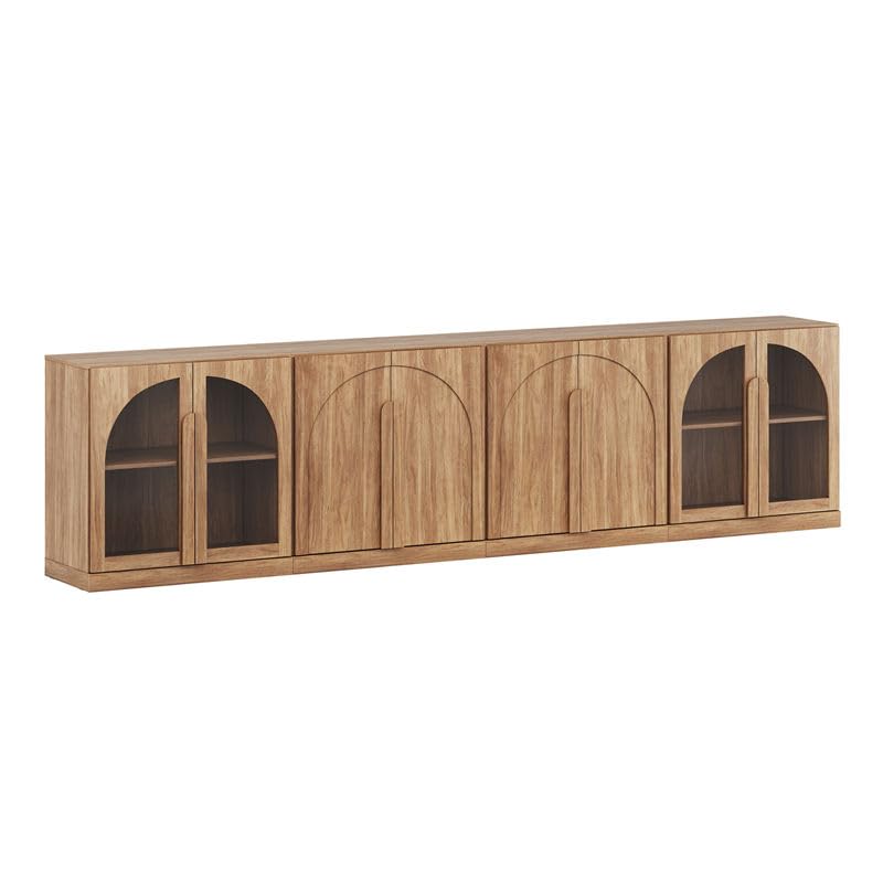 BELLEZE Bijou 4-Piece Modular Sideboard Buffet Cabinet - Camel - color: Bijou Camel Aabb