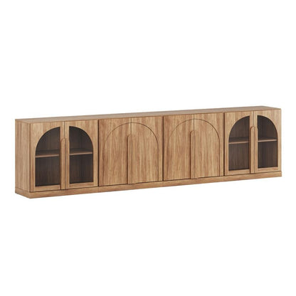 BELLEZE Bijou 4-Piece Modular Sideboard Buffet Cabinet - Camel - color: Bijou Camel Aabb