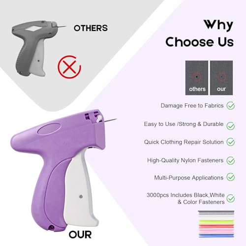 Stitch Gun for Clothes, Handheld Quick Clothing Fixer - color: Purple
