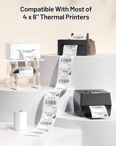 Phomemo 4x6 Thermal Label, Shipping Labels Pack of 250 4x6 Roll Labels, Compatible with Phomemo, Zebra, Rollo, Jadens and Other Thermal Printers - color: White
