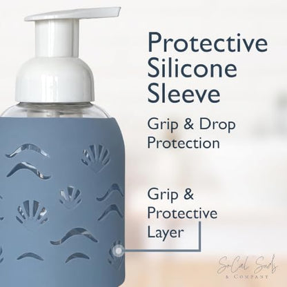 Foaming Glass Hand Soap Dispenser Storm Blue Foam 8oz - color: Storm Blue