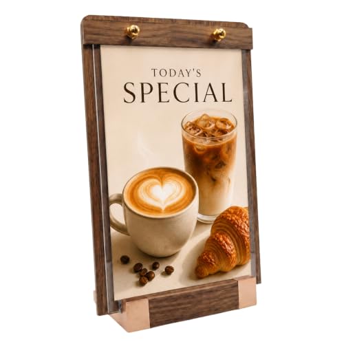 1 Pack 5 x 7 Wood Sign Holder with Slanted Base, Vertical Display - size: 5x7, 1 Pack