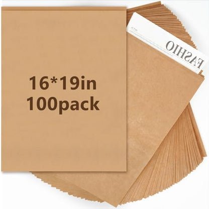 100 Pack 16 x 19 Inch Brown Flat Paper Bags, 50 Gsm Gift Bags - color: 50 Gsm Kraft, size: 16x19 Inch
