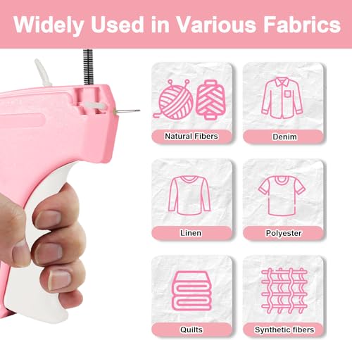 Stitch Gun for Clothes, Mini Stitchy Sewing Gun, Handheld Tagging Gun for Quick Clothing Fixer- Includes 6 Needle, 2000 Black Fasteners & 2000 White Fasteners