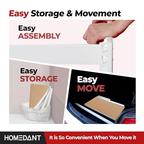 HOMEDANT White 47.7" Deep 5 Tier Storage Shelves Garage Shelving Unit Metal - color: White, size: 47.7"W x 24.1"D