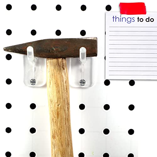 Sawysine 120 Pcs 2.4 Inch Clear Peg Hooks for Pegboard Accessories, Clear