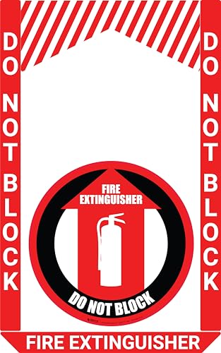Fire Extinguisher Do Not Block (16" x 25.5") Floor Sign Bundle