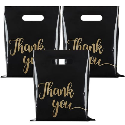 ZORRITA Thank You Bags for Small Business, 100 Pack, 9 x 12 Inch - color: Black, style: 9 × 12 Inch