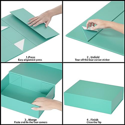 1 Pack Gift Box 11.9" x 8.5" x 3.3",Magnetic Closure Gift Boxe for Presents - color: Green