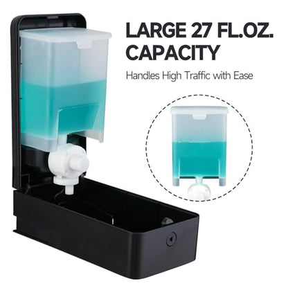 anydry Liquid Hand Soap Dispenser Wall Mounted 27oz Large Capacity Black - color: Elegant Black