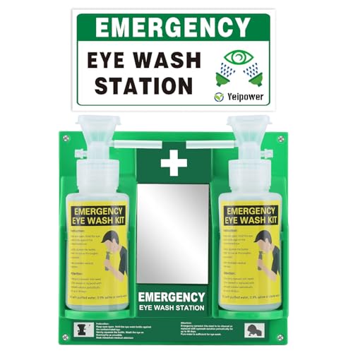 Portable Eyewash Station Kit OSHA-Approved - Yeipower Emergency Eye Wash Flush Bottles Wall Mounted 16oz No Solution - color: 1 Pcs