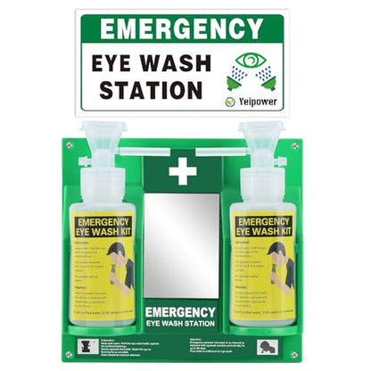 Portable Eyewash Station Kit OSHA-Approved - Yeipower Emergency Eye Wash Flush Bottles Wall Mounted 16oz No Solution - color: 1 Pcs