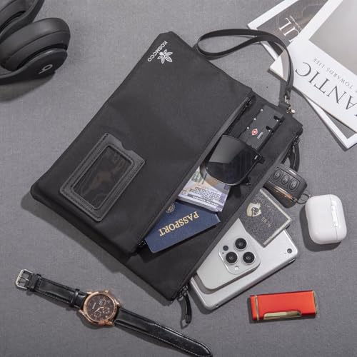 KOSMCCO Lockable Money Bag, Black, 11x8.6 Inch - color: Black
