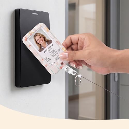 3 Pack Retractable Badge Holder Set, Book Pattern, Vertical Id Holder - color: Book Pattern