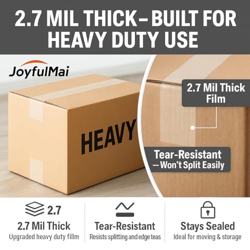 Clear Packing Tape, 6 Rolls 1.88inches Wide, 65 Yards Per Roll, 390 Total Yards Tape for Shipping Packaging Moving Sealing, Thicker Clear Packing Tape, (2.7Mil x 1.88" x 65Yds)