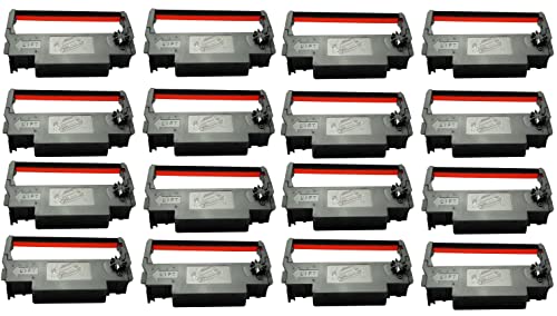 Bixolon (RRC-201BR-16) ERC-30, 16-Pack KD02-00057A Black and Red Ribbon Cartridge ink Compatible with SNBC SRP-275 & SRP-270 (GRC-220BR)