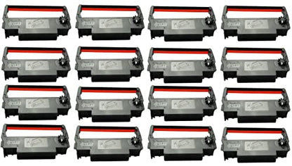 Bixolon (RRC-201BR-16) ERC-30, 16-Pack KD02-00057A Black and Red Ribbon Cartridge ink Compatible with SNBC SRP-275 & SRP-270 (GRC-220BR)