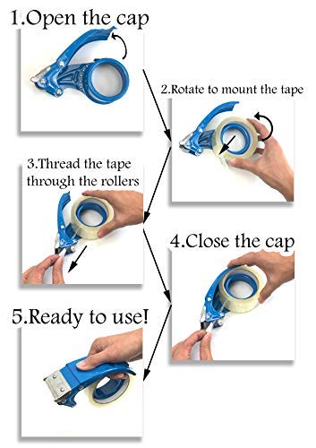 Metal Handheld 2 Inch Tape Gun Dispenser Packing Packaging Sealing Cutter Orange