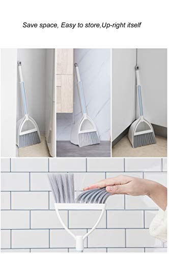 Mini Broom and Dustpan, Home Kitchen Sweeping for Kids(White+Gray) - color: White+gray