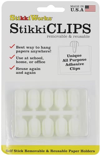 Stikki Works White Clips 20 per Pack Teacher Classroom Aid - size: Standard