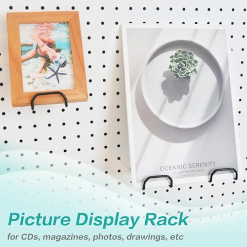 Square Pegboard Hooks 12pcs Dual-Brace Flat L Racks Peg Board (Black) - color: Black