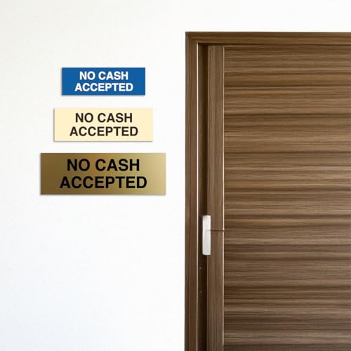 Basic No Cash Accepted Sign (Black) - Small - color: Black, size: 2 x 6" - Small (1 Pack)