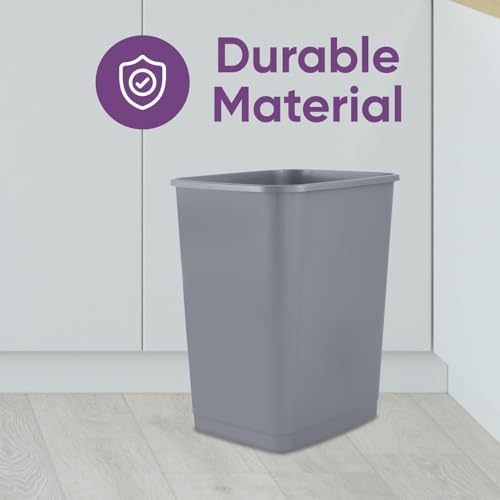 Superio 4.5 Gallon Plastic Trash Can, Waste Bin for Home, Kitchen, Office, Bedroom, Bathroom- 18 Qt (2, Grey) - color: 2, Grey, size: 4.5 Gallon