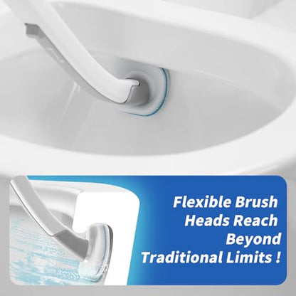 oshang Disposable Toilet Brush - Toilet Bowl Cleaner, Toilet Cleaning Supplies, Toilet Brush with Holder, 14 Refills for Deep Cleaning and Hygienic Bathroom Maintenance - size: 1 Brush+14 Refills