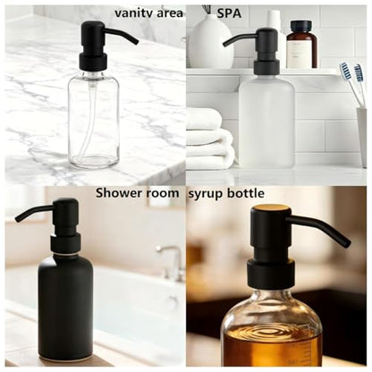 2 Pack Soap Dispenser Pump Head Replacement 304 Stainless Steel for Standard 28/400 (26 mm - 28mm / 1.02 in-1.10 in) Neck Size, Kitchen Bathroom Lotion Refill Dispenser (Black) - color: Stainless Steel-black