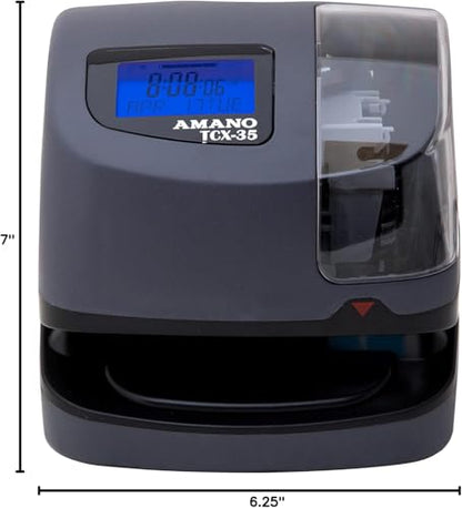 AMANO TCX-35 Time Clock Starter Pack, Includes Card Rack and 100 Time Cards, Electronic Punch Clock for Small Business, Made in USA (Bundle) - style: Starter Pack