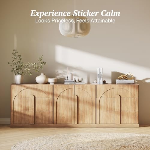 BELLEZE Bijou 3-Piece Modular Sideboard Buffet Cabinet - Camel - color: Bijou Camel Bcc