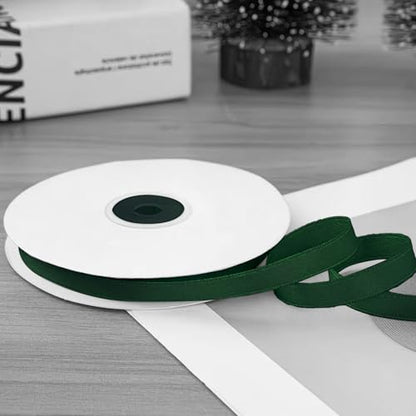Dark Green Satin Ribbon 1/2 inch x 100 Yards Green Silk Ribbon - color: Green, size: 1/2"X 100 Yards