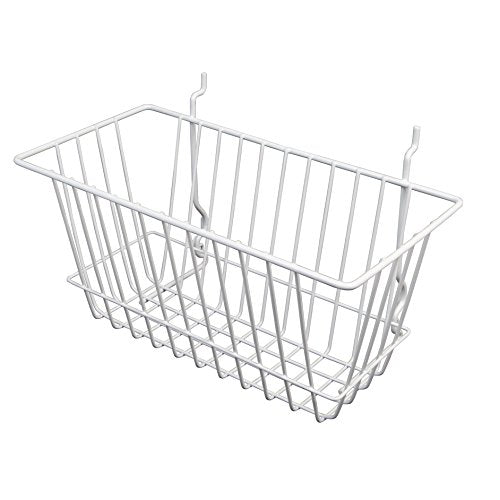 12"W x 6"D x 6"H Narrow Basket White/Semi-gloss--- Lot of 6 each - color: White/semi-gloss