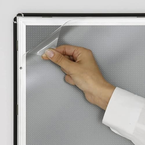 M&T Displays Snap Poster Frame 17x22 Inch Black 0.59" Aluminum Profile Front Loading Wall Mounting Picture Photo Document Certificate Sign Holder Mitered Corner Anti Glare Cover - color: Black