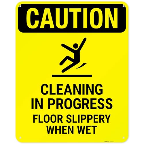 Caution Cleaning in Progress Floor Slippery When Wet OSHA Sign, - size: 24x30