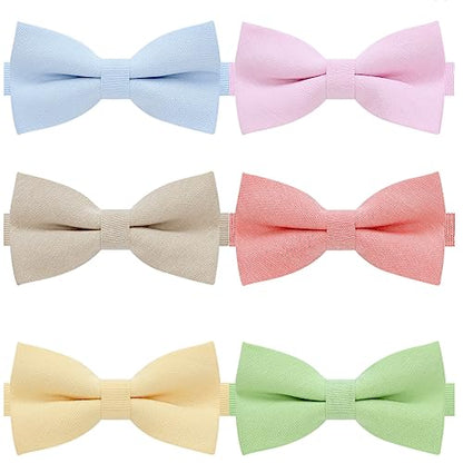 AUSKY 8 PACKS Elegant Adjustable Pre-tied Bow Ties for Men Boys (1&4&5&6&8 Pack for option) - color: D8