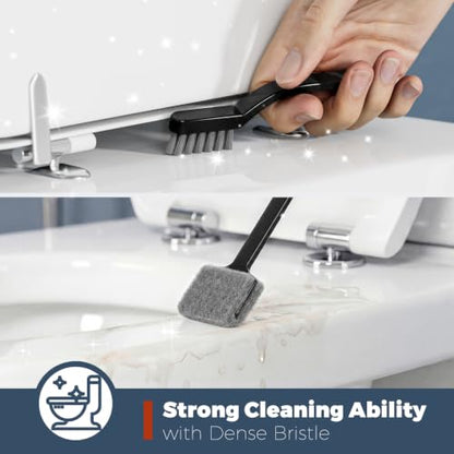 Toilet Brush and Holder Set, Space Saving, Black, 1 Pack - color: Black