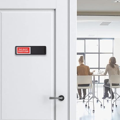 Do Not Disturb/Welcome Door Sign, Sliding Privacy Indicator Sign - color: Black Do Not Disturb