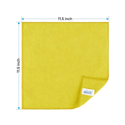 HOMEXCEL Yellow Microfiber Cleaning Cloth, Microfiber Towels for Car, 12 PK - color: Yellow
