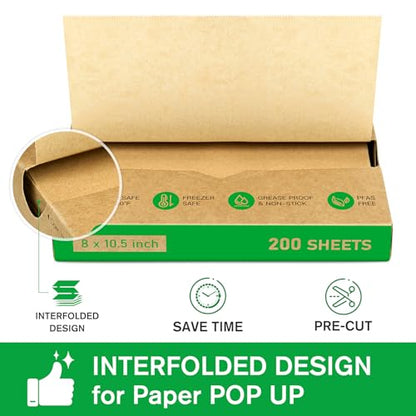 EcoDispose Precut POP UP Deli Paper Sheet, 200 Pack, 8" x 10.5", Kraft - color: Kraft, size: 8“x10.5”