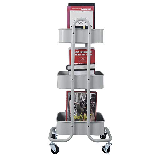 Melody House 3-Tier Metal Mesh Utility Rolling Cart Storage Organization Cart with Wheels, Light Gray - color: A-light Gray